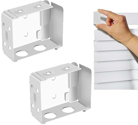 Ajinacious Venetian Blind Mounting Brackets, Metal, White, Wall Mount, Ceiling Mount, Bracket, Blind Bracket