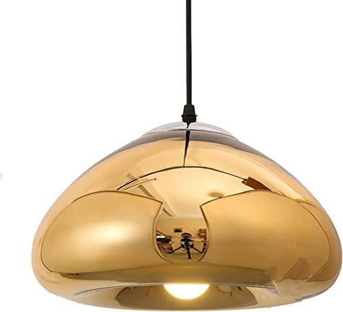 S-Cevada Moderne Gold Glas Pendelleuchte 30cm Kugelförmige Hängeleuchte für Schlafzimmer Wohnzimmer Kücheninsel Flur Esszimmer (Gold)