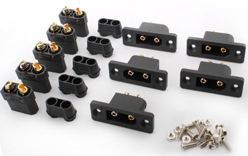 RUNCCI-YUN 5paires XT90E-M + XT90H Souder montable mâle Femelle connecteur pour Batterie Lithium RC Car,Noir
