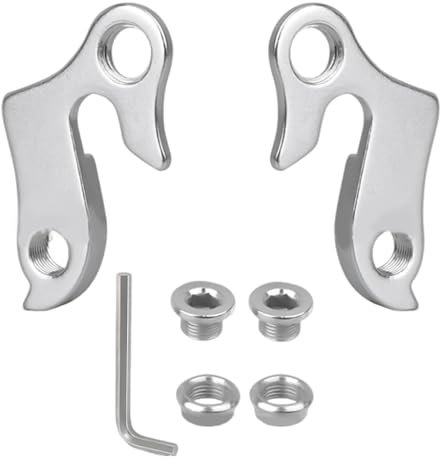 BinXiaoQin 2 Stück Schaltauge Fahrrad Aufhängung, Aluminiumlegierungs Fahrräder Heckhaken mit Befestigungsschrauben (Silber)