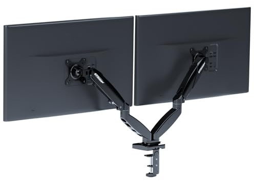 GT Omega AXIS Dual Lift Monitor Arms for 2 Monitors Up to 9kg Each - Black