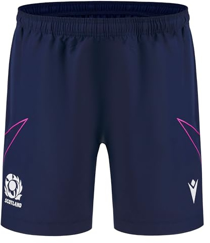 Macron Scotland SRU 2025/26 Mens Bermuda Training Shorts (UK, Alpha, 3XL, Regular, Regular, Blue)