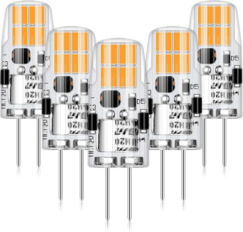 AGOTD G4 LED 12V, 2W, 2700K Warmweiß Leuchtmittel, 5er Pack