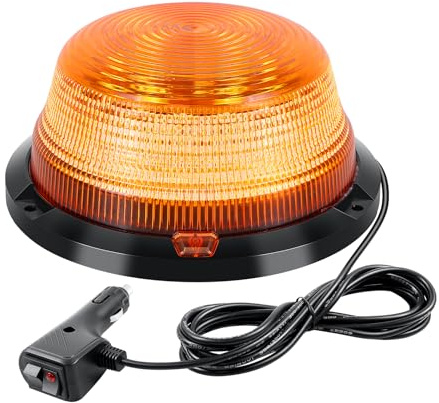 RIGIDON 6.3 Zoll 90 Leds Orange Rundumleuchte arbeitslicht, 12V Magnet Bernstein Offroad Beleuchtung für dach KFZ Gabelstapler Traktor Golfwagen UTV Anhänger SUV, 3000K