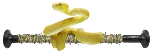 Snake Bâton d'escalade pour Reptiles en Corde de Chanvre avec Feuilles Vertes Décoration d'habitat de Terrarium pour Python Royal, lézard, Serpent, Bernard-l'ermite 40–50 cm