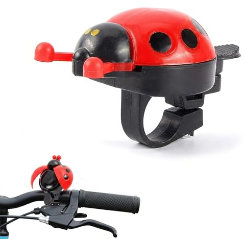 GWEOR Campanella Bici Coccinella Rossa, Clacson Bici per Bambini con Suono Forte, Regalo di Compleanno per Bambini, Essenziale per le Uscite di Ciclismo all'Aperto