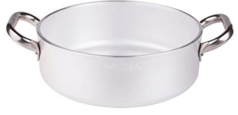 Pentole Agnelli ALMR110640 Casseruola Cilindrica, Bassa con 2 Manici in Acciaio Inossidabile, Argento, 40 cm, 1 Pezzo