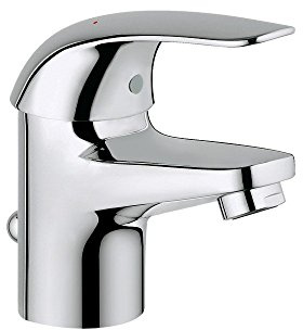 Rubinetto cromato lavabo Grohe miscelatore monocomando per lavello Euroeco