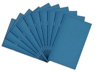 Rhino A6+ Exercise Books, 48-Page / 7mm Lined Paper Notebook, 100-Pack, Writing Book, Office & School Stationery Supplies, Light Blue
