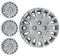 SERIE 4 BORCHIE - 4 COPRICERCHI COPPE RUOTA 14 PER LANCIA Y ELEFANTINO 00->