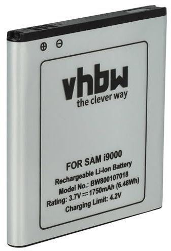 vhbw 1x Batterie Compatible avec Samsung Galaxy GT-B7350, GT-9001, GT-I8250, GT-E2121, A, GT-i9000 téléphone Portable (1750mAh, 3,7V, Li-ION)