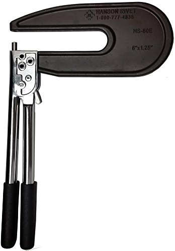 Hand Rivet Squeezer for Solid & Tubular Rivets, with A 6 Reach, & 1-/4 Gap. Will Set Rivets UP to 1 INCH in Length. Also Includes 2 SQ-3-17 (3/16 Height Dia .) Flush Squeezer Dies.