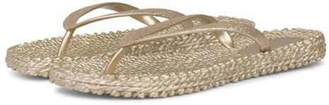 Ilse Jacobsen HORNBÆK | Cheerful01 | Damen Flip Flops mit Glitter | Dänische Design | Sommer Strand Zehentrenner | PLATIN | 36 EU