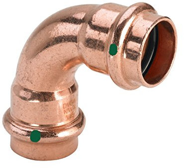 Pressfittinge T-Stück, 45° Bogen, Kappen, Muffen, 90° Bogen, Winkel Pressfittings Reduziermuffen Kupfer Rohrverbindung (90° Bogen - 28 mm (i-i))