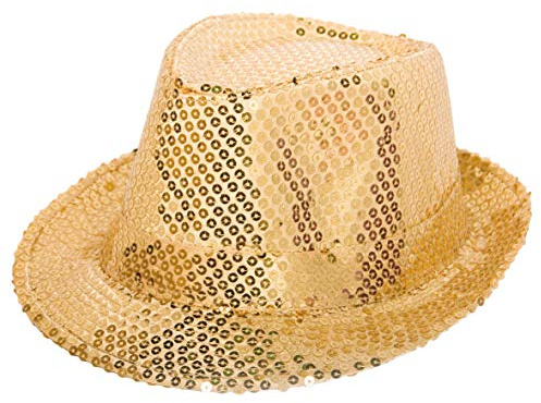 Folat 22530 Tribly Party Hut Deluxe mit Pailletten, Gold, Einheitsgröße