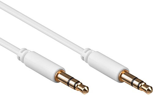 Câble audio fin 3,5 mm mini jack stéréo vers jack 3 m Blanc 3 m