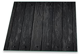 Herdabdeckplatte Abdeckung Ceranfeld Abdeckplatte Schneidebrett 1-Teilig 60x52 Holz Bretter Schwarz Spritzschutz Glasplatte Ceranfeldabdeckung Schutz Herdschutz Sicherheitsglas Glasschneidebrett