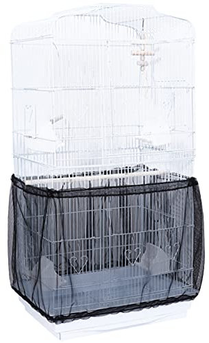 POPETPOP Universial Birdcage Cover, Vogelkäfig Rock mit verstellbaren Kordelzug Catcher Guard Mesh Cover