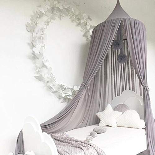 Shyneer Bett Baldachin für Kinder, Chiffon-Moskitonetz, Baby Indoor Outdoor Spiel Lesen Zelt, Bed & Schlafzimmer Dekoration (Grey)