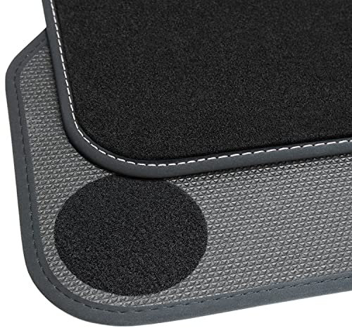teileplus24 BGF575 Ganzjahres-Fußmatten kompatibel mit BMW 5er E60 E61 Touring Limo 2003-2010 Wasserdicht, Naht:Silber