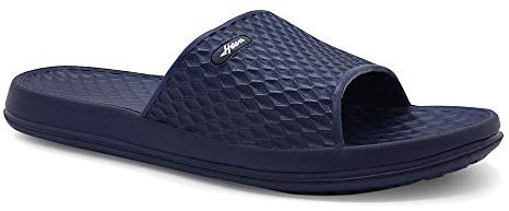 HEVA Shower Slide Open Toe Sandals Mens Bathroom Slippers Beach Indoor House Shoes（9UK 43EU,Navy）