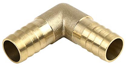 sourcing map 14mm Latón Púa Codo 90 Grados Macho Adaptador para Aire Agua Gas Aceite