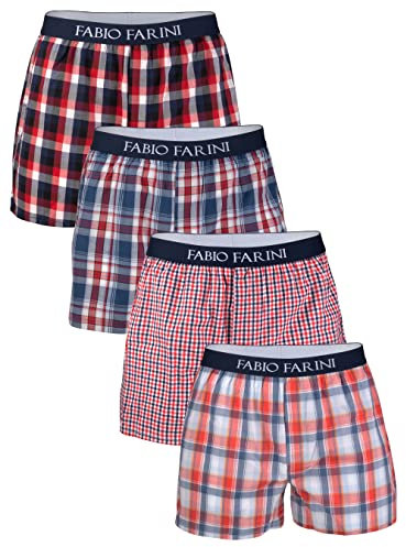 Fabio Farini 4 er Boxershorts Webboxer Herren Boxer Shorts Unterhose Unterwäsche Baumwolle - Set 3a M