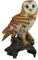 colourliving Eule Figur Garten Eulen Deko Uhu auf Baumstamm Gartenfigur Vogelfigur Vogel Deko wetterfest und handbemalt