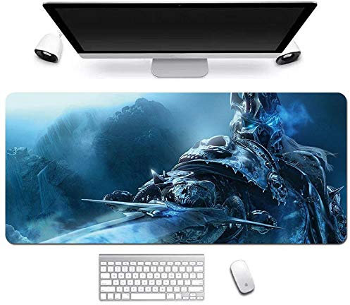 Mauspad World of Warcraft XXL Gaming Mauspad, 900x400mm Anime Mousepad, Höchstmaß an Präzision, extra stark vernähter Rand, gummierte Unterseite, Desktop Computer, F