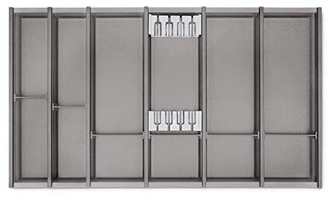 SOTECH Besteckeinsatz Cuisio transluzent-graphitgrau für 900 mm Korpusbreite Tiefe 473 mm mit Messerblock für Legrabox