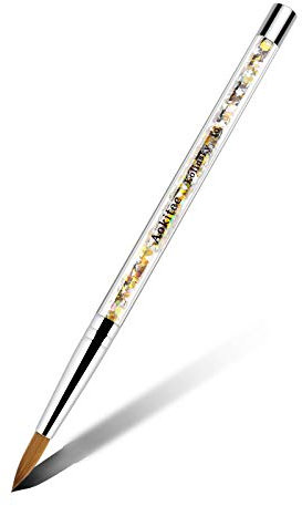 Aokitec Nagelpinsel für Acrylnägel - Sable Kolinsky Nagelpinsel aus Holz - Gelpinsel Maniküre Werkzeuge - Zobelhaar Acrylpinsel - Brown