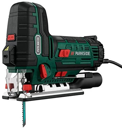 Scie à pendule PARKSIDE PSTK 800 C3 électrique 800 W pour bois métal, 4 lames (Swiss Made), laser et lumière de travail à LED