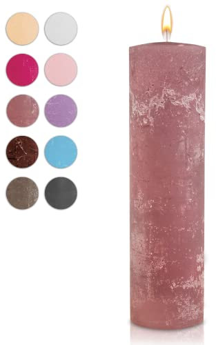 WikaKerzen Stumpenkerze-Rohling - Zur Deko oder zum Basteln & Verzieren - DIY - Taufe, Geburtstag, Hochzeit, Kommunion, Weihnachten - Rustik - 25x7cm
