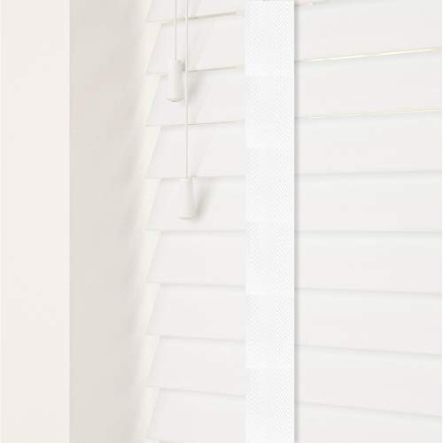 Faux Wood Venetian Blind [White, 120cm Width x 120cm Drop, Tape]