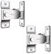 90 Degree Right Angle Hook Lock, Stainless Steel Cabinet Door Wardrobe Hasp Latch Lock, 90° Buckle Hook Lock Bolt, 80x28mm, Silver 2 Pcs