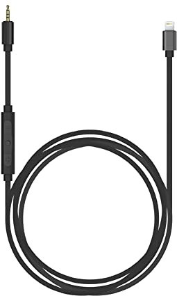 Koss Kabel-Lightning-Kabel, funktioniert mit Koss Utility Serie-System, In-Line-Mikrofon und Fernbedienung, MFi-zertifiziert, schwarz