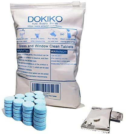 50 Stück Glas- und Fenster-Reinigungstablets für Autos und Zuhause, Auto-Windschutzscheiben-Waschmittel-Flüssigkeitstablets, Reinigungsglasoberflächen, 1 Stück für 3,5 Liter