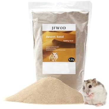 JFWOD Hamster Bath Sand, 7.7lb Dust Free Desert Sand or Potty Litter Sand for Hamster Chinchillas Gerbil Syrian Mice Small Animals(Beige)