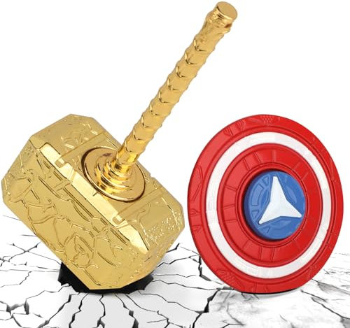 Mjolnir Fidget Spinner Jouet pour Enfants et Adultes, Marteau de Thor, Spinner à Main, Porte-clés Transformable 2 en 1 en métal, Cadeau de Bureau Infinity Cube pour Anti-anxiété