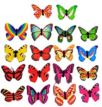 IUNSER Multifunktionale 12-teilige 3D-Glow-in-The-Dark-Schmetterlings-Aufkleber-Aufkleber-Kunst-Glow-in-The-Dark-dekorative Wandaufkleber Bastelset Mit Klebepunkten (Pink, One Size)