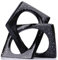 XMGZQ Moderne geometrische Würfel-Skulptur, schwarzer Knoten, Statue, Dekoration, Bücherregal, Tischskulptur, Tischskulptur und Figuren, schwarzer Heimdekor-Akzent, würfelförmige dekorative Ornamente