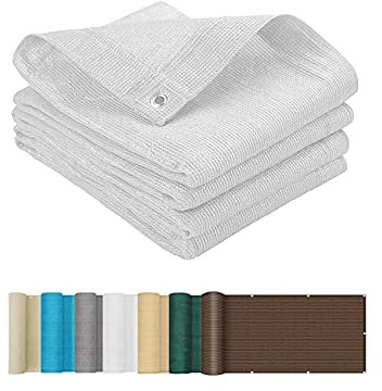 Sonnensegel Sonnenschutz 3 x 7 m UV-Schutz 85% Sonnensegel rechtwinklig mit Ösen und Befestigungsseile für Balkon Terrasse Garten, Weiß