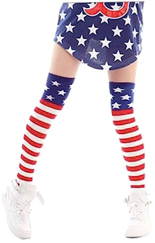 ABOOFAN 1 Paar Hip-hop-strümpfe Überkniestrümpfe Mit Flagge Hip Hop Strümpfe Über Kniestrümpfen Lange Socken Overknee-strümpfe Usa Flagge Usa-flaggen Us Flagge Socken Pentagramm
