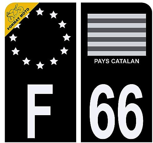 Adesivo per targa moto 66 bandiera catalana nera 66