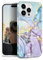 JIAXIUFEN Handyhülle für iPhone 15 Pro Hülle TPU Silikon Schutzhülle Handytasche Handy Hülle für iPhone 15 Pro 2023 Marmor Purple Blue