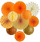 Easy Joy 1 Set Orange Seidenpapier Fans,Papier Laterne Fächer und Wabenbälle Dekorpapier Kit für Aperol Spritz Deko,Geburtstag Hochzeit Baby Dusche Parteien Hauptdekorationen