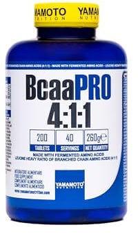 YAMAMOTO NUTRITION BCAA 4:1:1 PRO 200 Compresse, Integratore Alimentare di Aminoacidi Ramificati con Vitamina B1 e B6, Integratore per Sportivi BCAA PRO