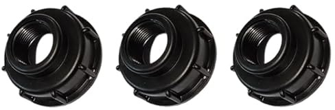 Naturìì 3 Pezzi Raccordo Cisterna Adattatore Connettore per Serbatoio Acqua IBC S 60x6 Uscita 1 F Tappo Serbatoio IBC in Plastica per 1000 L