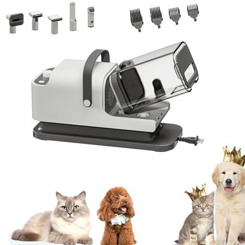 Outils De Toilettage Professionnels Pour Chiens 20 Kpa, Kit D'aspirateur Pour Animaux Domestiques 5 En 1, Machine De Salon De Chat Super Silencieuse Avec Tondeuse À Poils D'animaux, Bac À Poussière