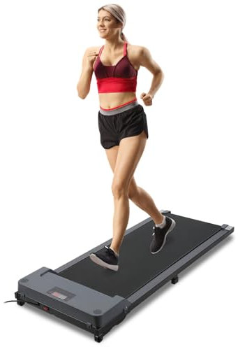 Eulenke Laufband für Zuhause, Laufband Schreibtisch, Walking Pad, Laufband Schreibtisch mit Fernbedienung und LED-Anzeige, 1-10 km/h, 2.25HP, 400W Motor, 12voreingestellte Programme, bis 100KG